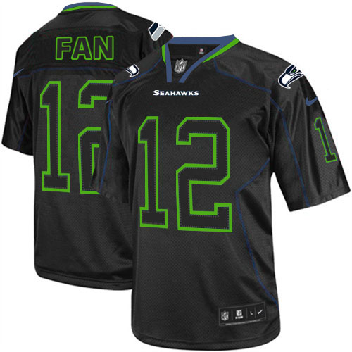 Men's Elite 12th Fan Nike Jersey Lights Out Black - NFL Seattle Seahawks